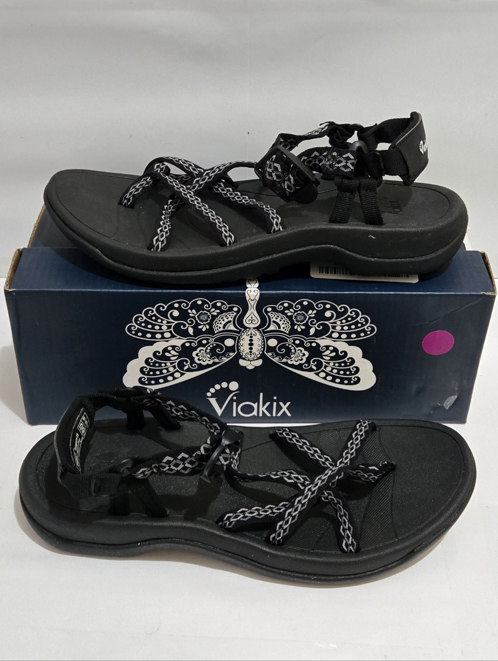 Viakix Arch Support Hiking Sandals Women's Strappy Comfort Outdoor Size 7